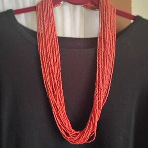 Coral bead necklace 24"